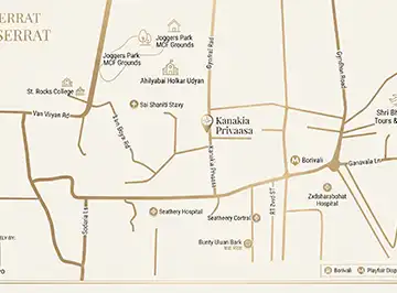 Kanakia Privaasa location map, Borivali West, Mumbai